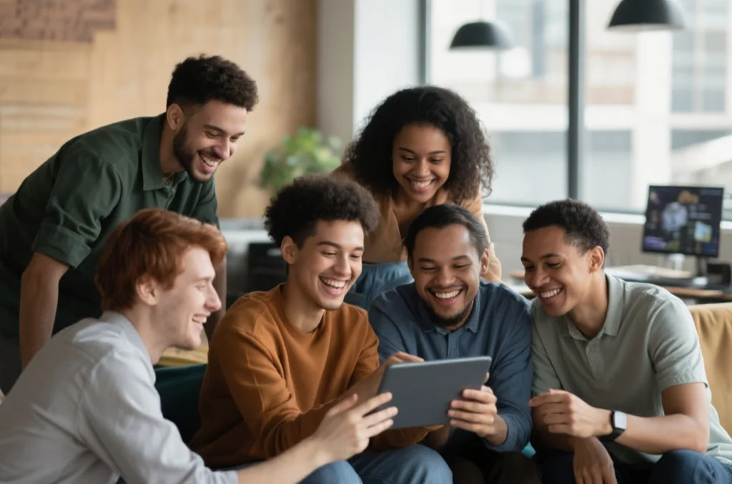 用户在兴艺娱乐社区中愉快地互动和探索新内容